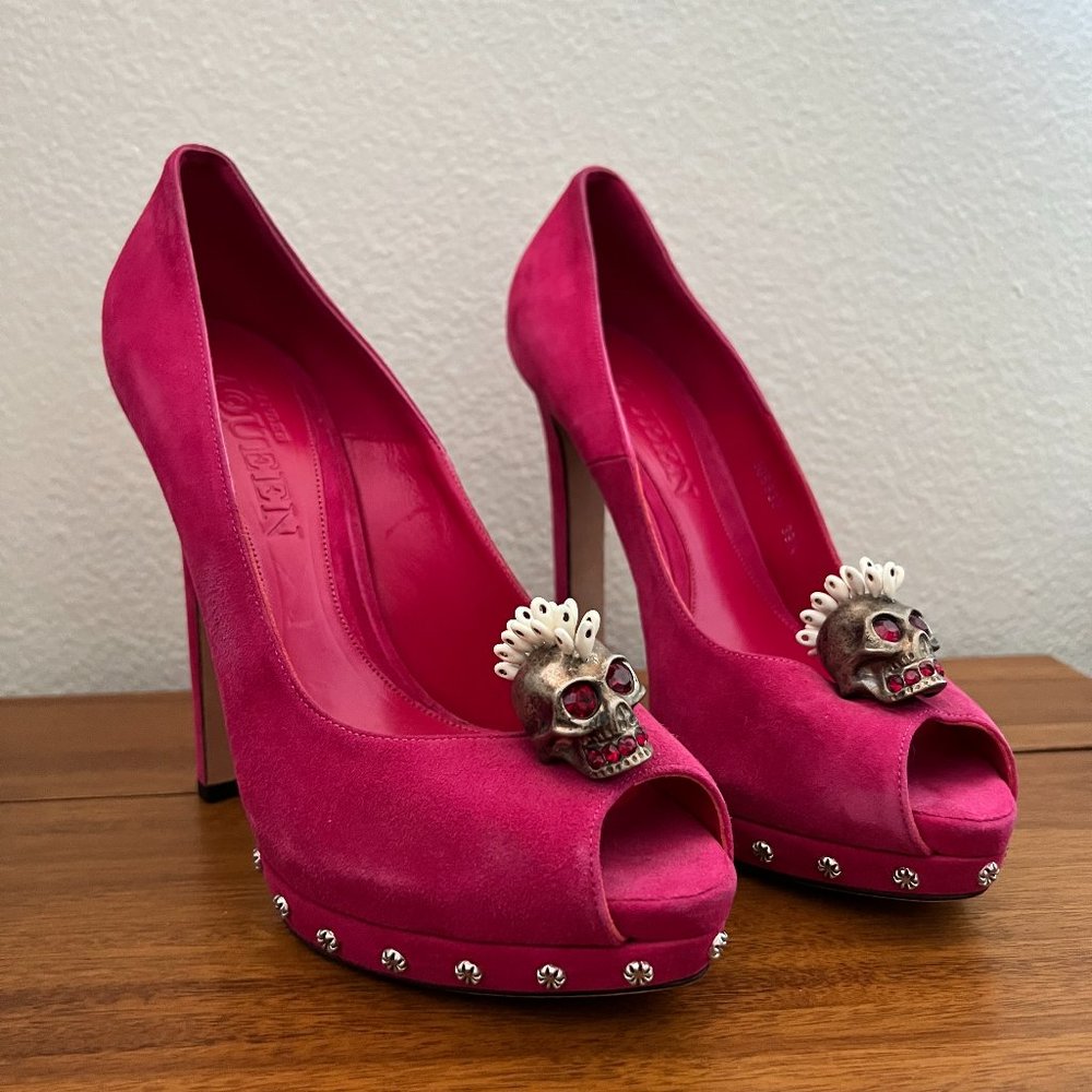 Alexander McQueen Pink Skull Pumps